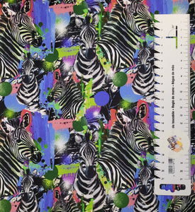 #585 crazy zebra 1 meter Surplus Cotton Lycra