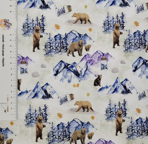 #616 grizzly vendu au demi mètre Coton Lycra surplus